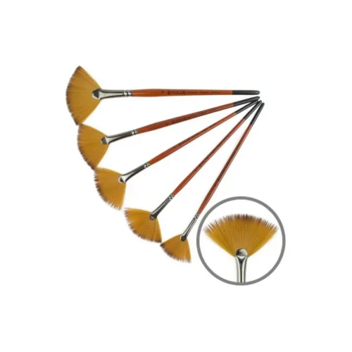 Synthetics Fan Brush Carrot 1097FN Short Handle - Fine Art Shop